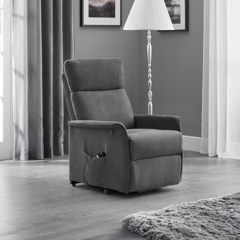 Julian Bowen Helena Rise & Recline Chair, Charcoal Grey