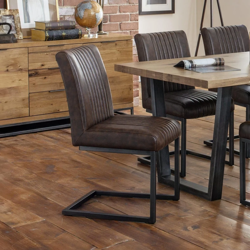 Julian Bowen Brown Wood Brooklyn Dining Chairs Set of 2