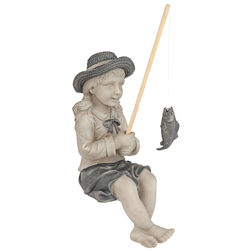 Design Toscano Statue, Polyresin, Medium Nellies Big Catch