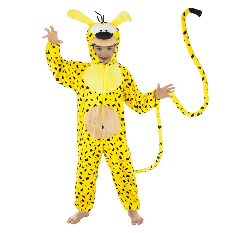 Chaks - Kids Marsupilami Costume, Official Cartoon Inspired Jumpsuit, Yellow Hooded Jumpsuit for Carnival and Comic Con