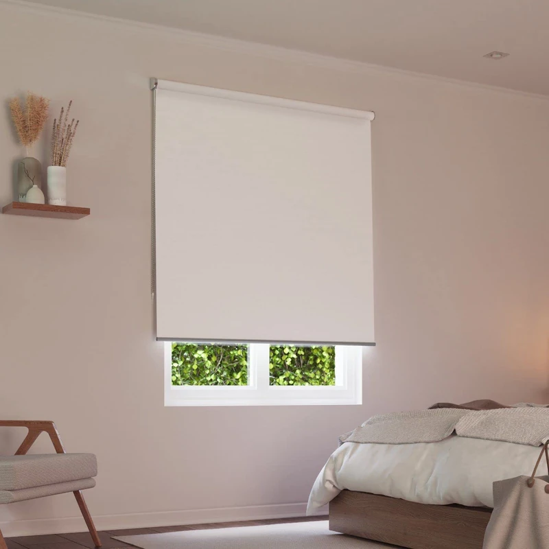 MADECOSTORE Must Motorised Blackout Roller Blind 120 x 250 cm Pearl White