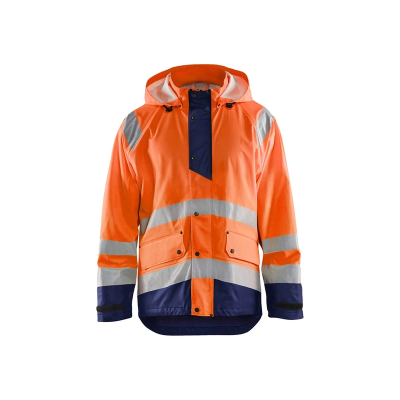 Blaklader 432320005389S Level 1 Rain Jacket, High Vis Orange/Navy Blue, Size S