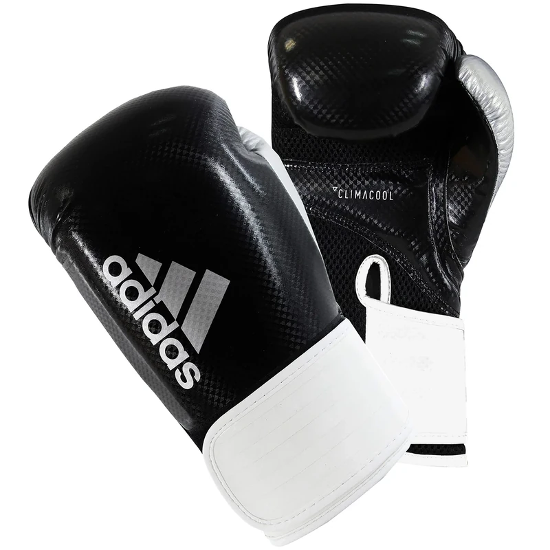 adidas Unisex's Hybrid 65 Boxing Gym Training Sparring Fitness Gloves, Black/White, 10 oz