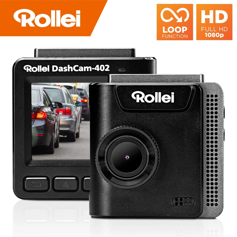 Rollei Dash Cam 402 with GPS and G-Sensor | Right Compliant Car Camera Front | 1080p Full HD | Car Camera for Monitoring and Parking Monitoring | Dash Cam Video Registrator with Loop Function