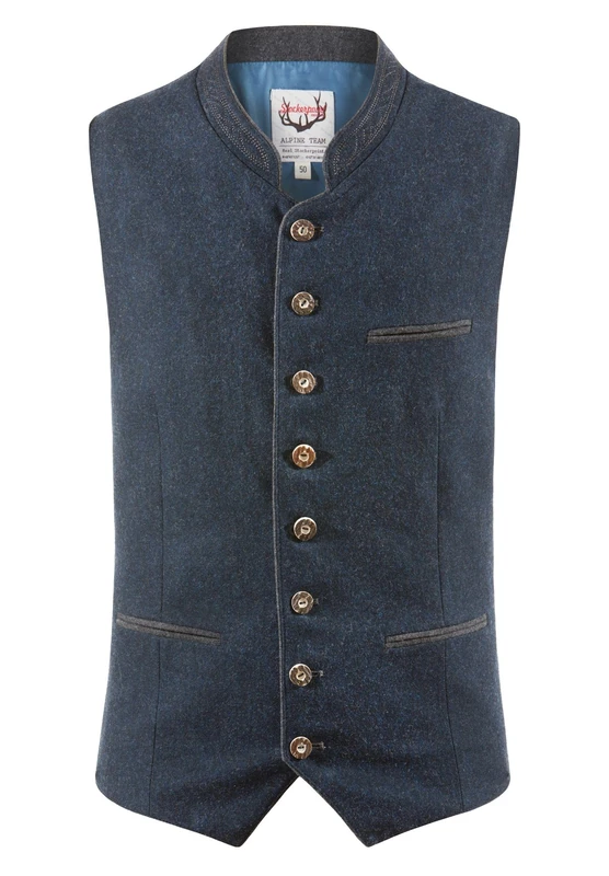Stockerpoint Men's Weste Sirius Trachtenwesten Not Applicable, Blue (Dunkelblau-Grau Dunkelblau-Grau), Medium (Manufacturer size: 50)