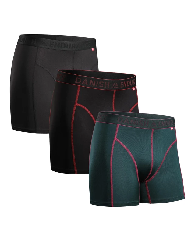DANISH ENDURANCE Boxers - Anti Chafing, Long & Regular, 3 Pack Large