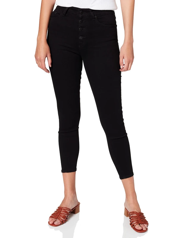 7 For All Mankind Women's Aubrey Skinny Jeans, Black (Black FM), W30/L27 (Size: 30/27)