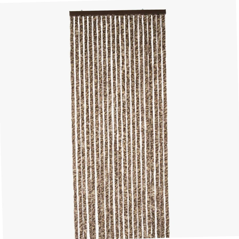 WerkaPro10782 Chenille Door Curtain 90 x 220 cm Adjustable Curtain Anti-UV Treated Brown