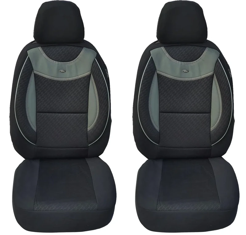 BREMER SITZBEZÜGE Seat Covers for Car Seats Compatible with Volvo V40 / S40 I Type V 1996-2004 Driver and Passenger Protective Covers Seat Cover FB:G101 (Black/Grey)