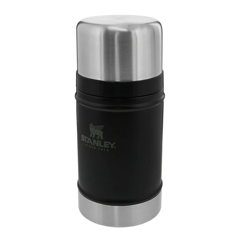 STANLEY 1913 Classic Legendary Food Jar 0.7L - Hot For 15 Hours - BPA-Free - Stainless Steel Coffee Flask - Leakproof Lid Doubles As Cup - Dishwasher Safe - Thermal Lunch Box - Matte Black