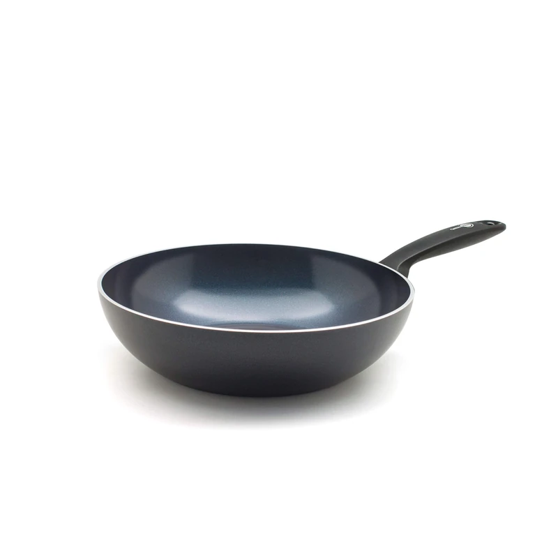 GreenPan Torino Healthy Ceramic Non-Stick 28cm/3.6 Litre Wok, PFAS Free, Induction, Oven Safe up to 160°C, Dishwasher Safe, Black