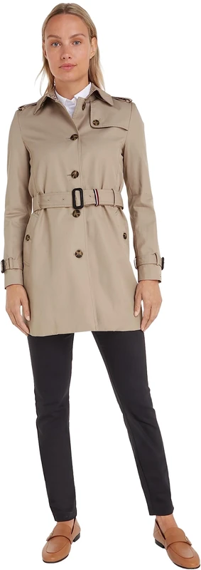 Tommy Hilfiger Women's Heritage Single Breasted Trench Coat, Beige (Medium Taupe), XL