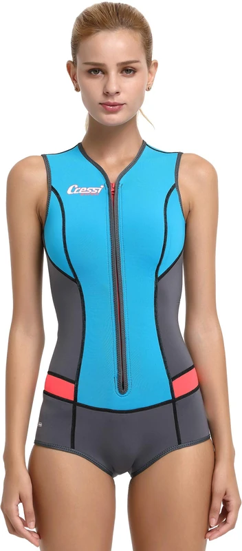 Cressi Women's Idra Neoprene Swimsuit 2mm for Women, Light Blue, XL 5 UK