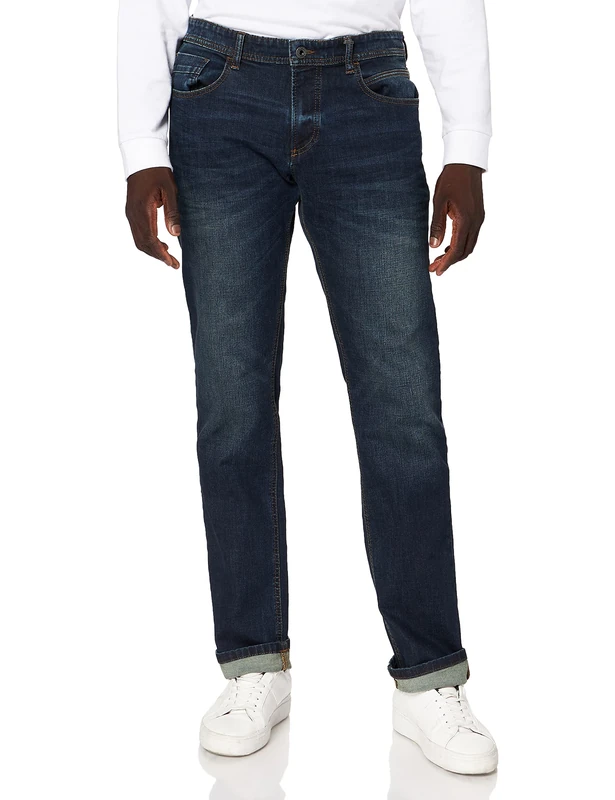 camel active Men's 5-Pocket Houston Straight Jeans, Blue (Bluee 82), W36/L34 (Size: 36/34) - Image 1