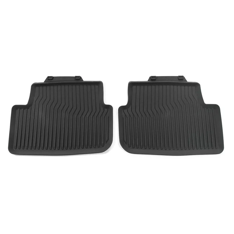 Audi 82A061511041 Rubber Floor Mats 2 x Rear Original Rubber Mats All-Weather Mats, Black