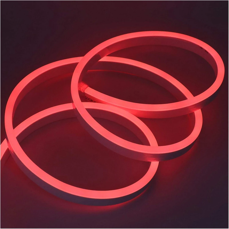 GQL 15m Red Flexible NEON Light, 220V SMD 2835 120 LED Strip Light Kit (IP65 Waterproof) with UK Plug Power Supply for Home Garden Bar Decoration