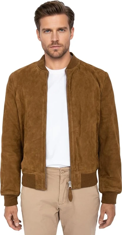 Schott NYC Men's Lc3017 Jacket, Brown (Rust Rust), Small