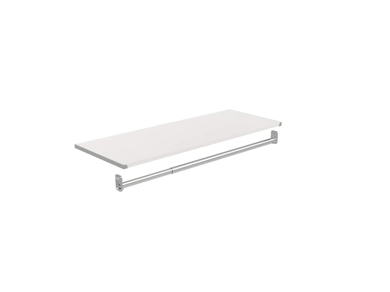 ClosetMaid Adjustable Closet, Add On Storage Accessory, White, Manufactured Wood, Shelf and Hang Rod Kit