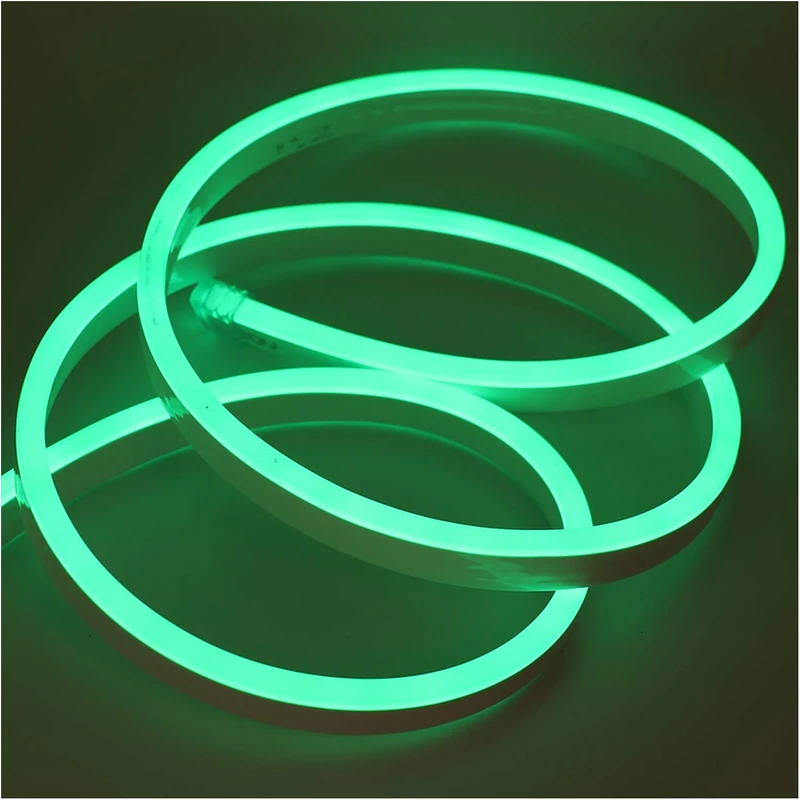 GQL 15m Green Flexible NEON Light, 220V SMD 2835 120 LED Strip Light Kit (IP65 Waterproof) with UK Plug Power Supply for Home Garden Bar Decoration