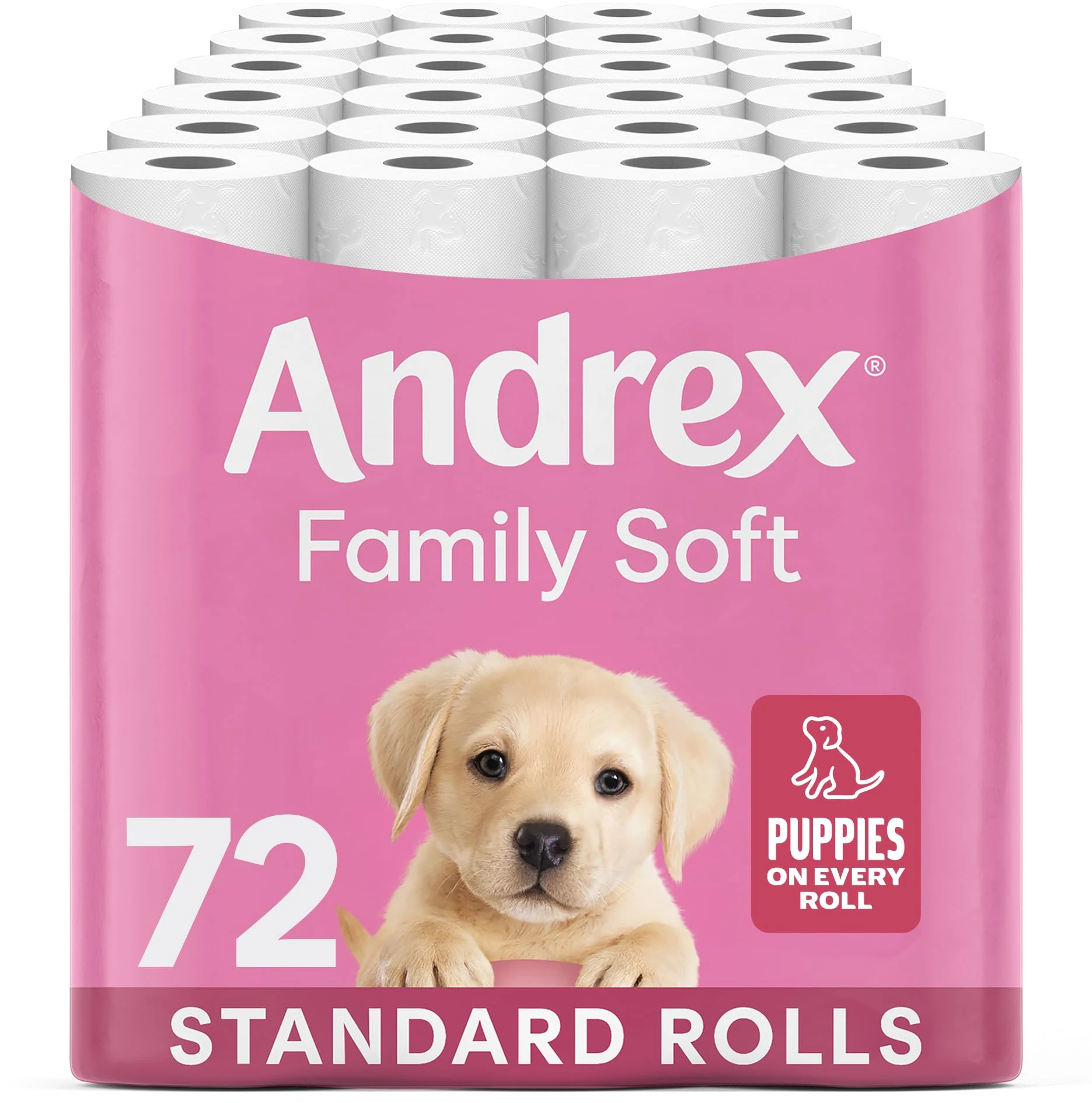 Andrex Family Soft Toilet Tissue 72 Rolls (Previously Andrex Gentle Clean) Gentle on your Family’s skin– Bulk Pack of 72 Toilet Rolls, FSC Certified