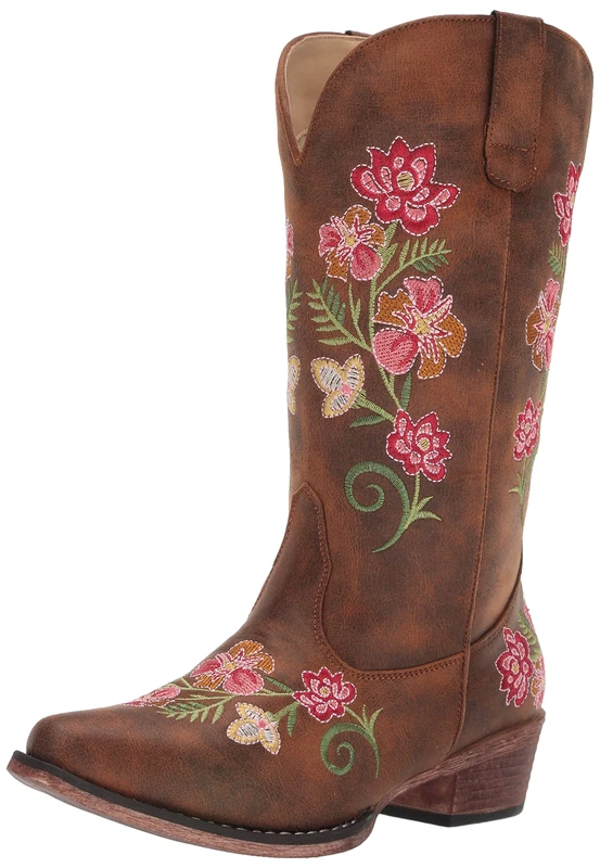 ROPER Women's Riley Floral Fashion Boot, Tan, 5.5 UK