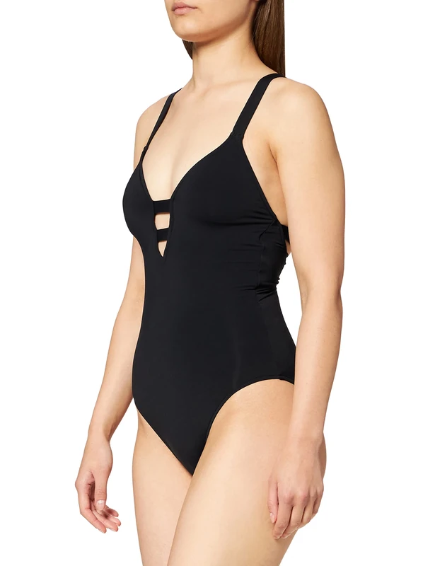 Seafolly Women's Active Long Fit Maillot Swimming Costume, Black (Black Black), 30C (Size: 8)