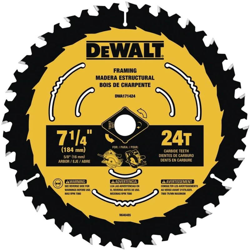 DEWALT 7 1/4 Inch Circular Saw Blade - 24 Tooth, 3 Pack