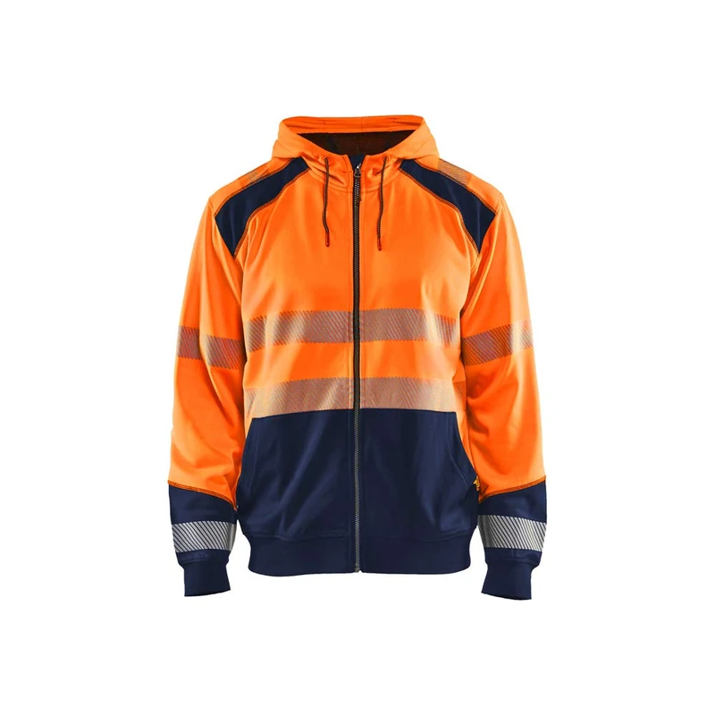 Blaklader 354625285389XL Hooded Sweatshirt, High-Vis Orange/Navy, Size XL