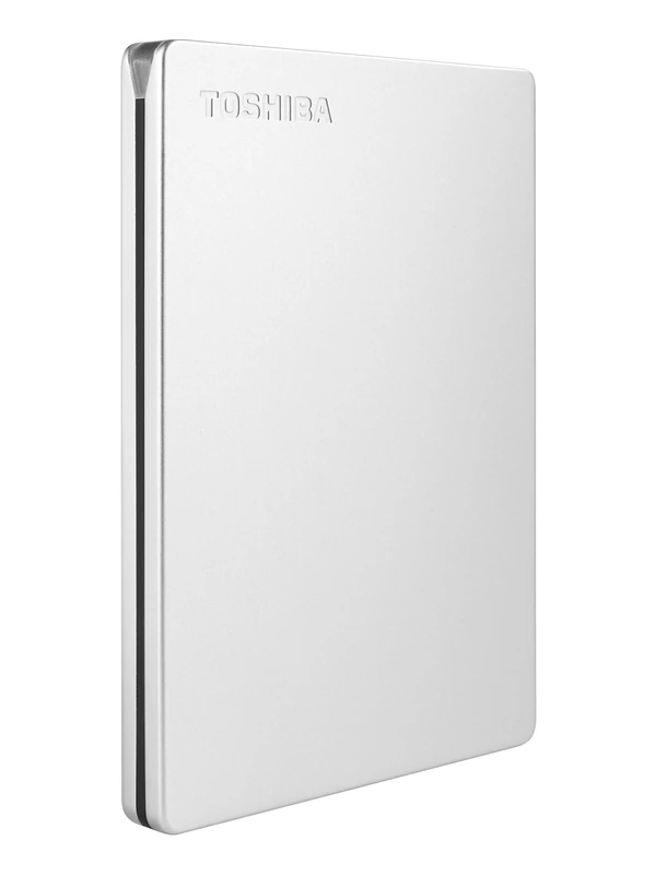 Toshiba 2TB Canvio Slim - Portable External Hard Drive, HDD compatible with Windows and Mac, USB 3.2. Gen 1 Technology, Aluminium finish, Silver (HDTD320ES3DA) - Image 1