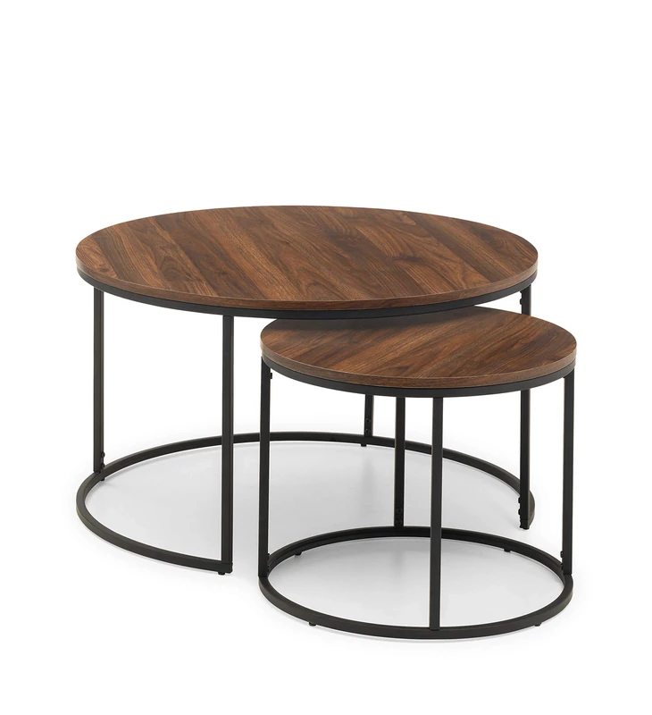 Julian Bowen Bellini Round Nesting Coffee Table - Walnut Tables