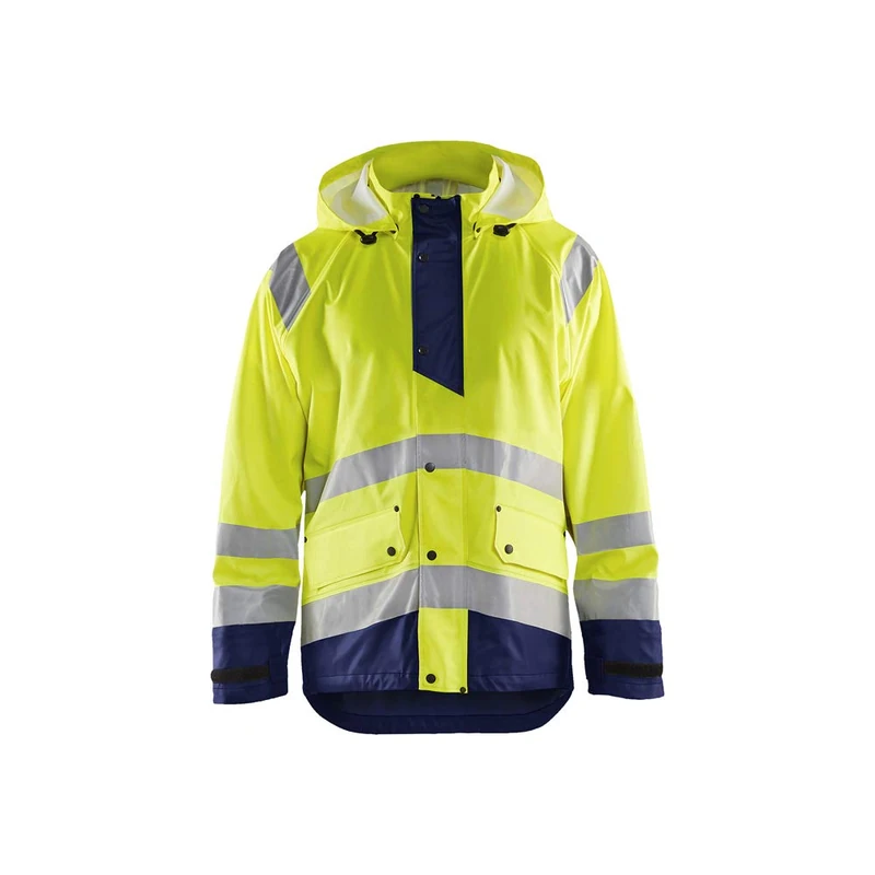 Blaklader 432320003389L Level 1 Rain Jacket, High Vis Yellow/Navy Blue, Size L