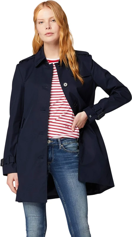 Tommy Hilfiger Women's Heritage Single Breasted Trench Coat, Blue (MIDNIGHT), XXL
