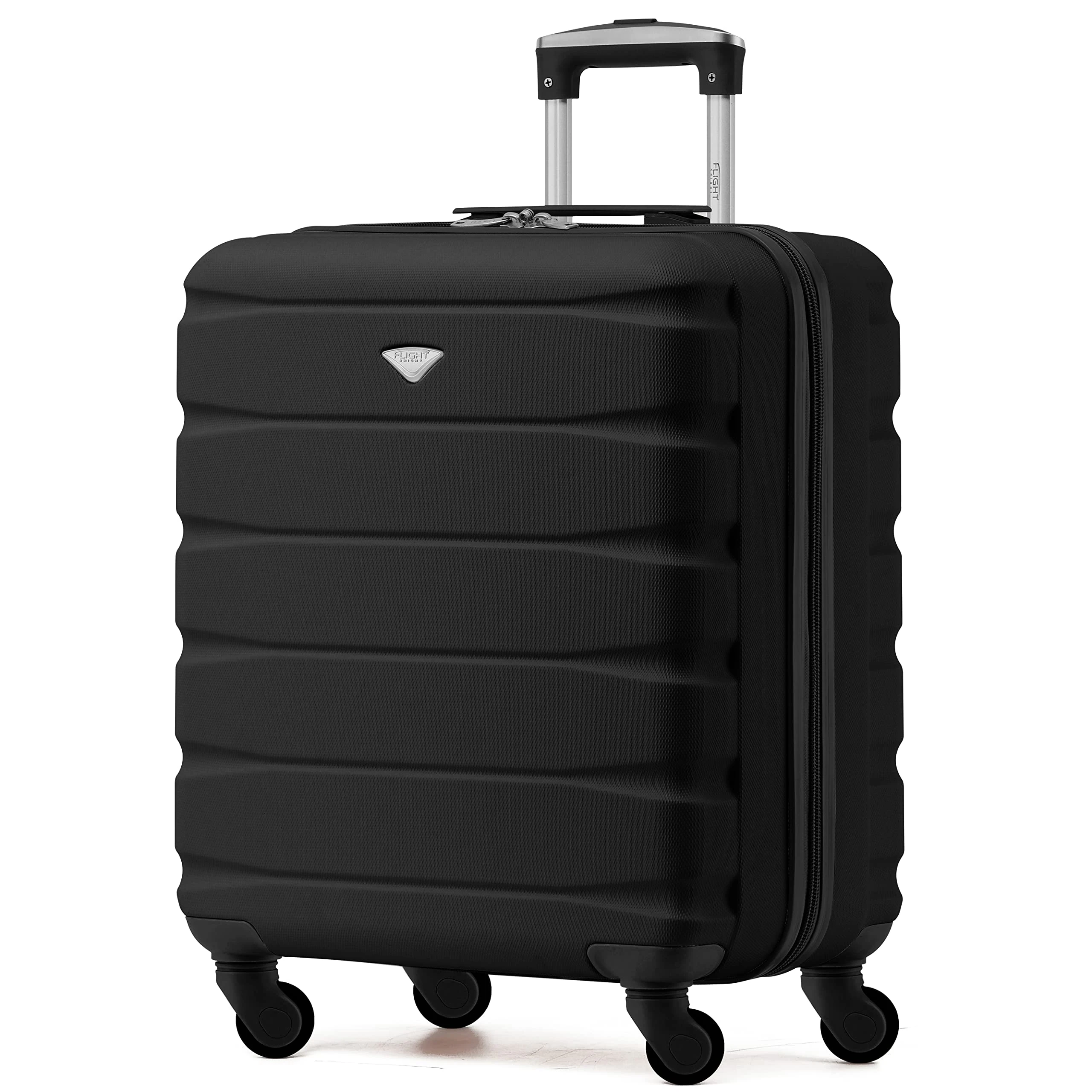 Flight Knight Lightweight 4 Wheel ABS Hard Case Medium Suitcase Approved for Over 100 Airlines Including easyJet, British Airways, Ryanair, Jet2, Emirates & Many More - Check-in Medium Size 25"