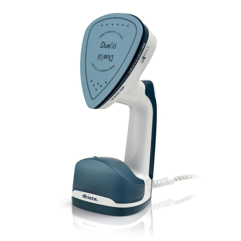 Ariete 6246 Duetto Garment, Vertical Steam Iron and Iron with Non-Stick Ceramic Plate, 1000 W, Powerful and Continuous Steam, White/Blue