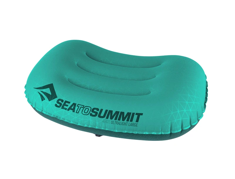 Sea to Summit - Aeros Ultralight Pillow L - Lightest Curved Inflatable Travel Pillow - Stretch-Knit 20D Polyester - Lock System - For Ultralight Backpacking - 44 x 32 x 14cm - Sea Foam Green - 70g