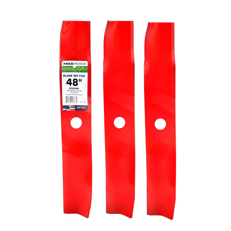 MAXPOWER 561153 Mulching Blade Set for 48” Cut Exmark Mowers, Replaces OEM No. 103-6391 and 50-1936