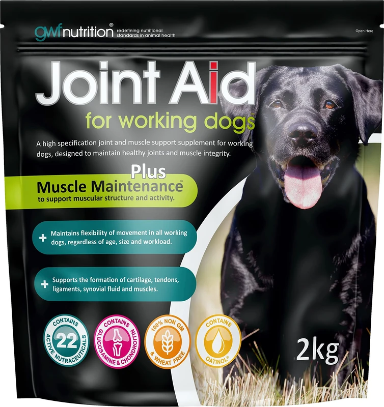 GWF Nutrition Joint Aid For Dogs - Essential Hip & Joint Supplement with Muscle Maintenance for Working Dogs of All Ages - 2 kg