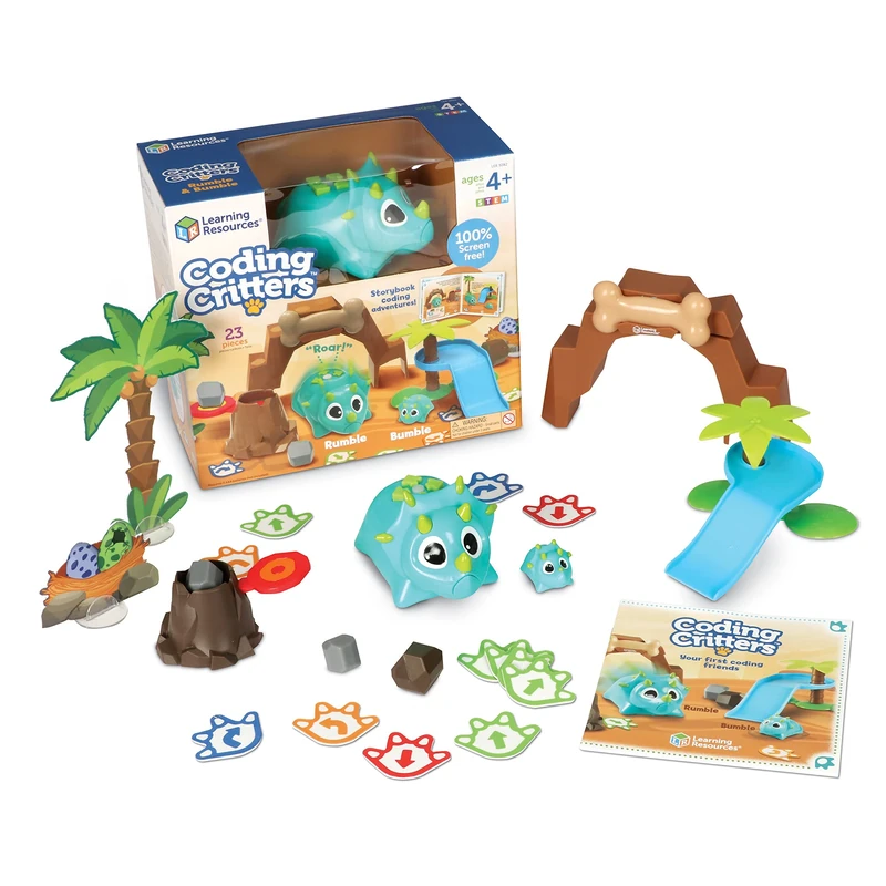 Learning Resources Coding Critters Rumble & Bumble, Your First Coding Friends for Early STEM Learning, Interactive Pet-Themed Toys, Screen-Free Programming with Fun Coding Games