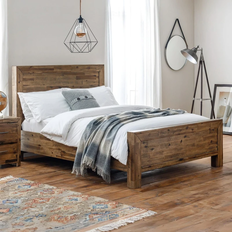 Julian Bowen Hoxton Bed, Antique Oak, King