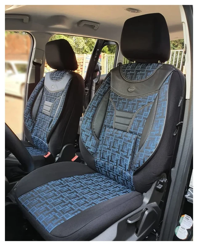 BREMER SITZBEZÜGE Custom Seat Covers for Car Seats Compatible with Iveco Daily 5 2011-2014 Driver and Passenger Seat Covers Seat Protector Seat Cover FB:904 (Blue/Black)