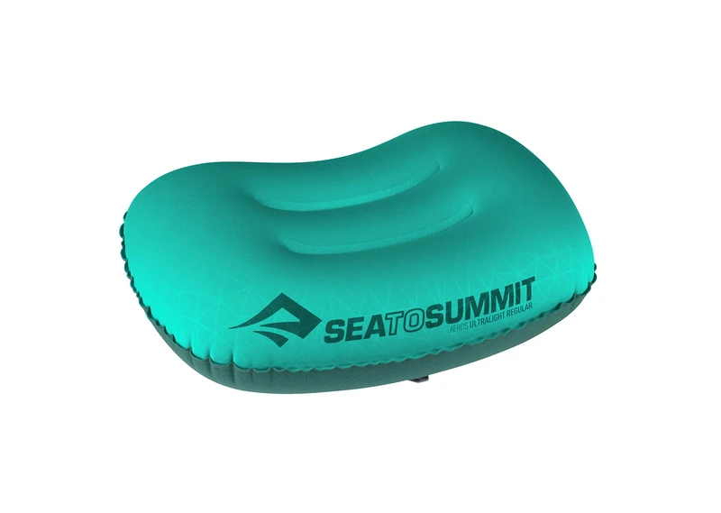 Sea to Summit - Aeros Ultralight Pillow R - Lightest Curved Inflatable Travel Pillow - Stretch-Knit 20D Polyester - Lock System - For Ultralight Backpacking - 36 x 26 x 12cm - Sea Foam Green - 60g