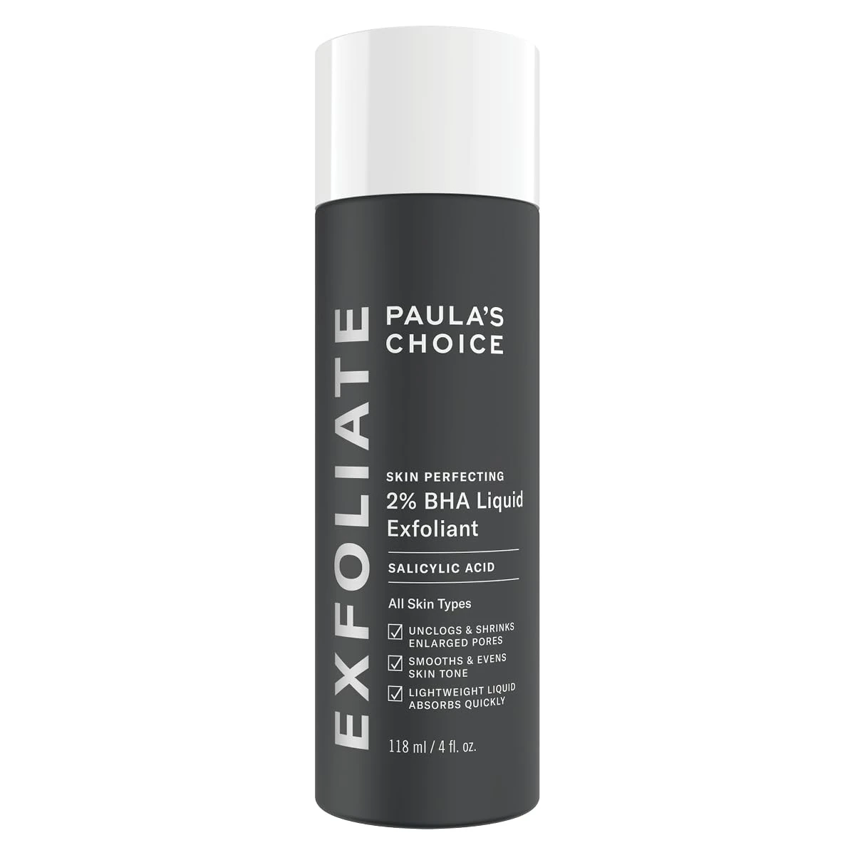 Paula's Choice SKIN PERFECTING 2% BHA Liquid Exfoliant - Face Exfoliating Peel Fights Blackheads & Enlarged Pores - for a Healthy Glow - with Salicylic Acid - Combination & Oily Skin - 118 ml