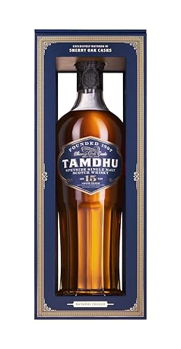 Tamdhu 15 Year Old | 70cl 46% ABV | Speyside Single Malt Scotch Whisky | Matured Exclusively in Sherry Casks for Summer Fruit Flavour | Natural Colour | Ideal for Gifting