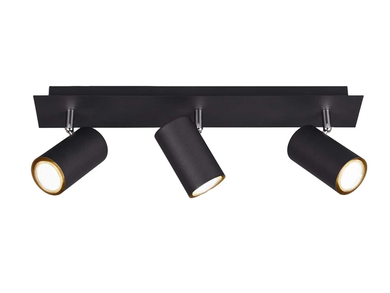 Trio Leuchten ceiling light Marley 802400332, metal black matt, spotlight 3-bulb, excl. 3 x GU10