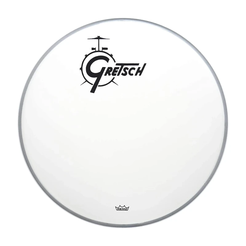 Gretsch Drumhead - Bass Drum Resonant Head - Ambassador - white coated - 18'' - Logo centred - GRDHCW18