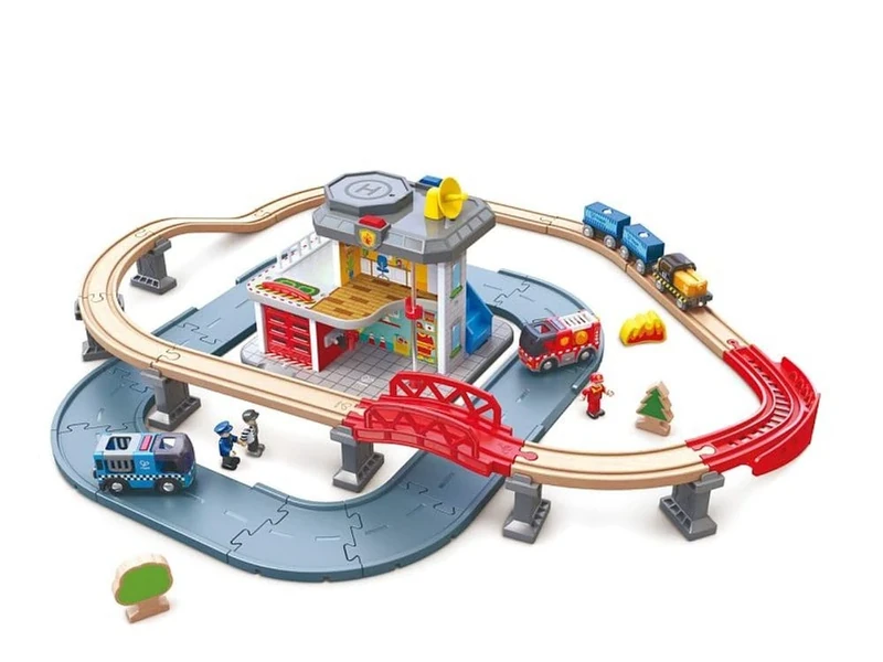 Disney Hape E3736 Emergency Services HQ Wooden Train Set