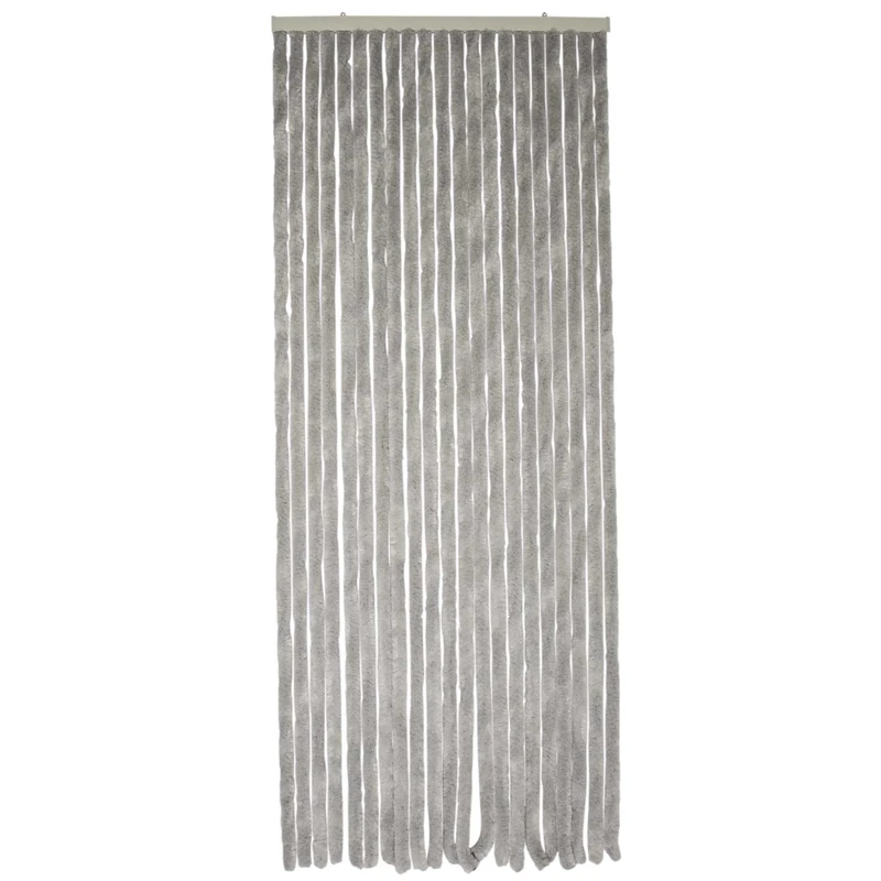 Werkapro 10786 Chenille Door Curtain 90 x 220 cm Adjustable Anti-UV Treated Plain Grey - Image 1
