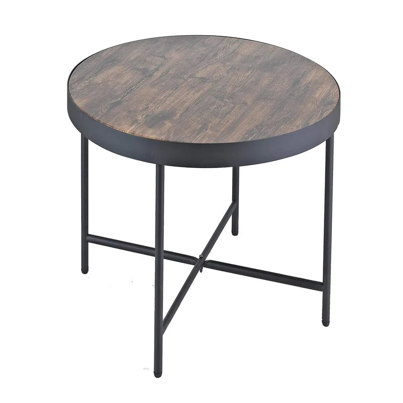 Aspect Arcadia Round Wooden Side/End Table, MDF, Vintage 1, 42.5 x 42.5 x 50 cm ST57