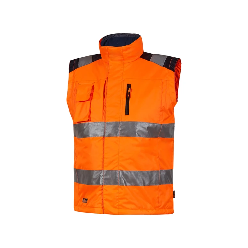 U-Power | Gilet da lavoro Prime, Imbottito, con Bande Riflettenti, Tasche portaoggetti, Chiusura Centrale con Zip, colletto in Micro-Fleece. Apertura interna posteriore, 100% Poliestere - Image 1