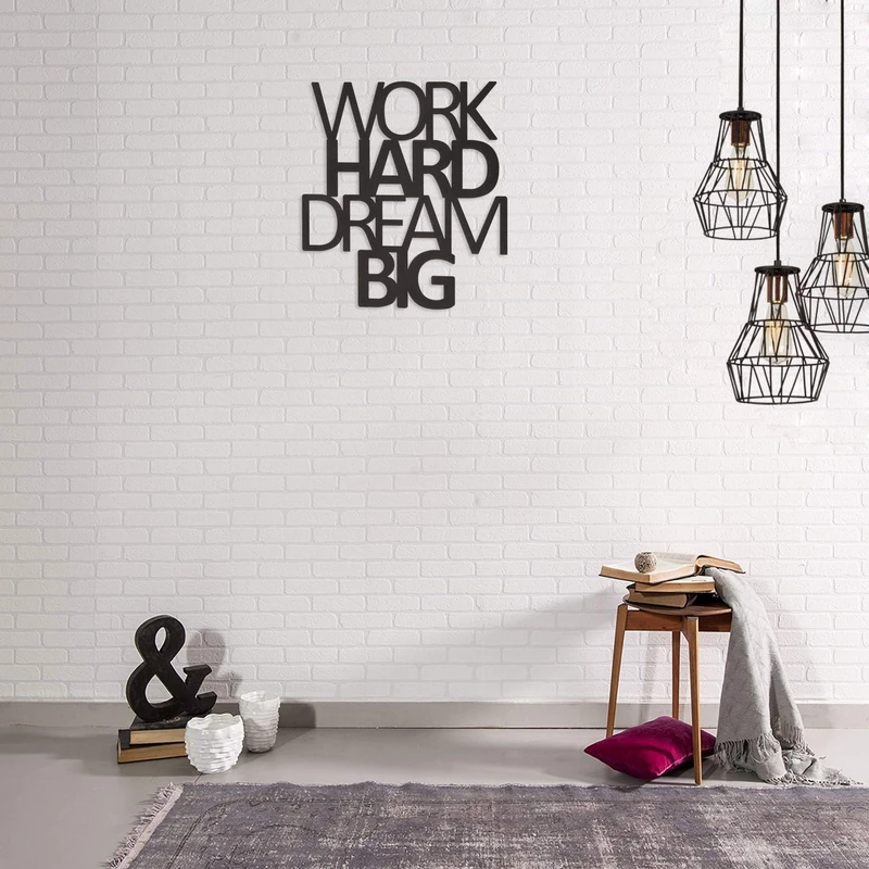 Homemania Wall Decoration, Steel, Black, 65 x 0.2 x 70 cm